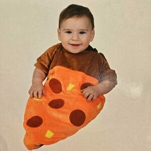 NWT Two Baby Pizza Halloween Costume Plush Warm Jumper Bunting 0-9M For TWINS 👌